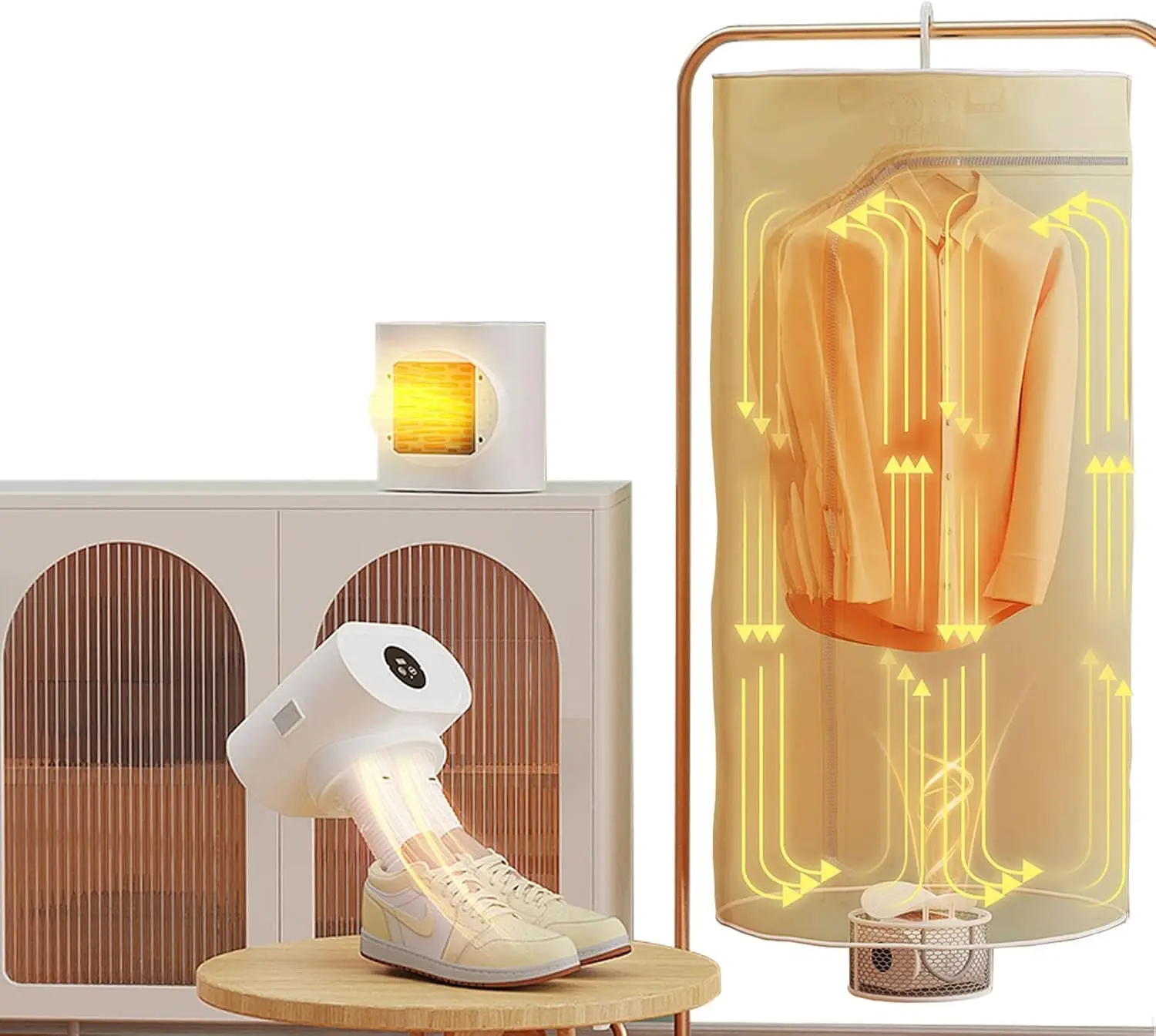 

Портативная электрическая сушилка 3-в-1 для обуви, одежды, ботинок — быстросохнущий и теплый воздухонагреватель для дома, путешествий