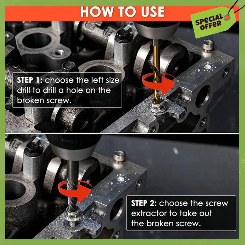 11 Pieces Screw Extractor Set Easy Out Bolt Extractor Set Reverse Drill Bit Extractor Set For Removing Broken Screws