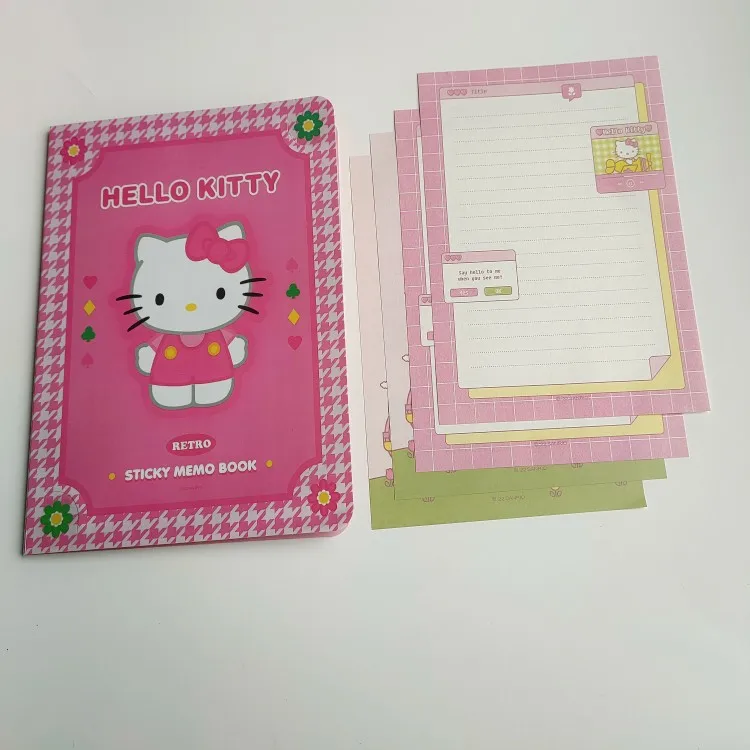 Derivados de animação da moda: notas adesivas coloridas Rilakkuma Ins Bloco de notas Kitty com adesivo de índice de material para uso estudantil