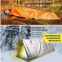 Portable Waterproof Emergency Survival Sleeping Bag Outdoor Camping Gear Thermal Sack First Aid Rescue Kit Mylar Blanket 5