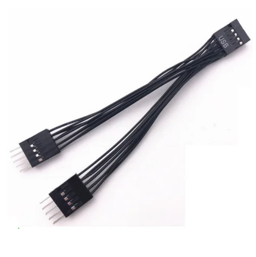 

Computer motherboard USB extension cable USB9 pin one point two all black line 10CM Y type