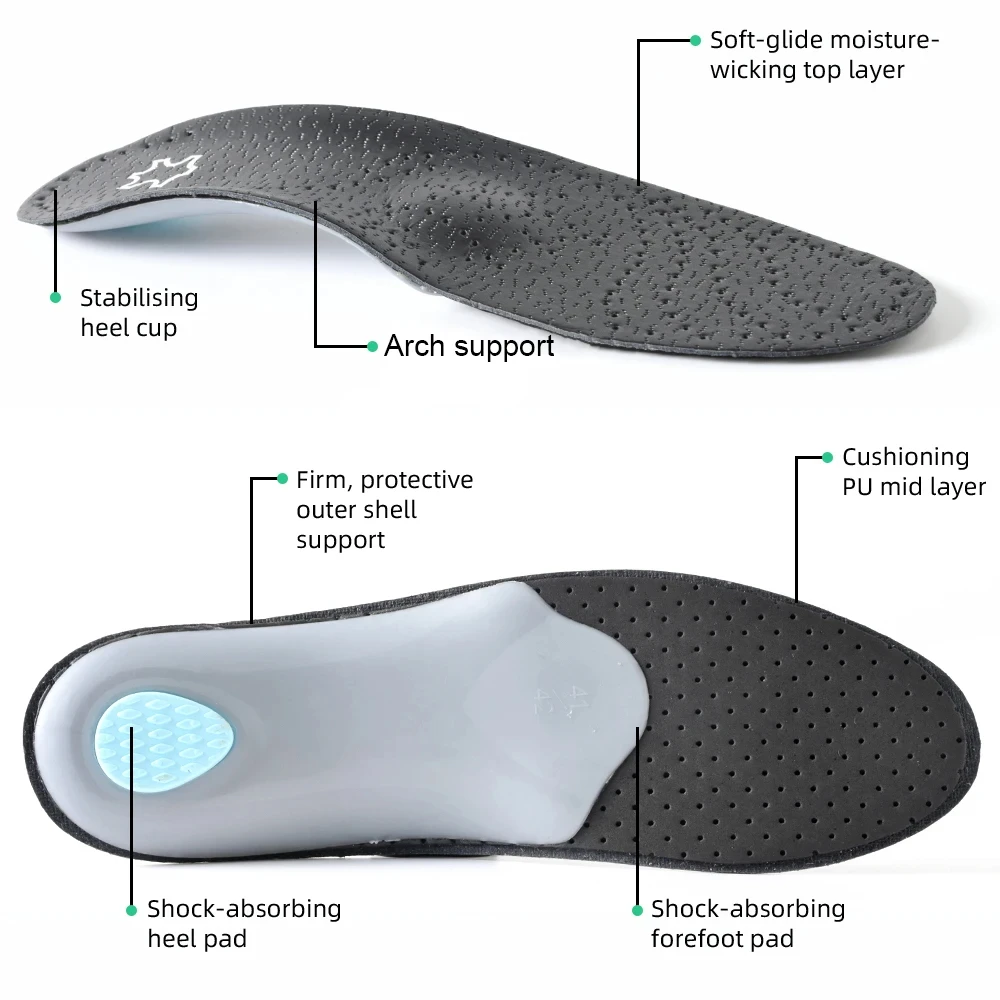 1 Pair Leather Orthopedic Insole Arch Support Plantar Fasciitis Insoles Men Women O/X Leg Corrected Insoles Foot Care Products