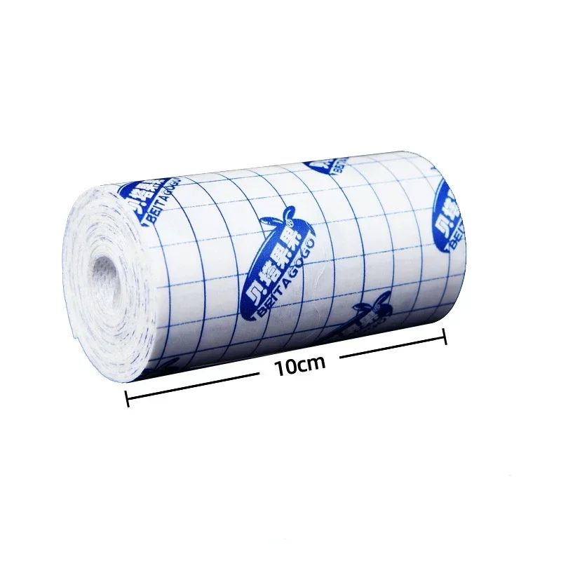 1 rollo de vendaje impermeable, cinta de fijación autoadhesiva, vendaje útil, transpirable, grande, 10cm x 5m, primeros auxilios no tejidos para heridas