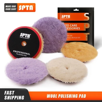 (Tek satış) SPTA 3 "(80mm)/5"(125mm)/6 "(150mm) mor bej turuncu yün yüksek yoğunluklu kuzular parlatma pedi için RO/DA parlatıcı