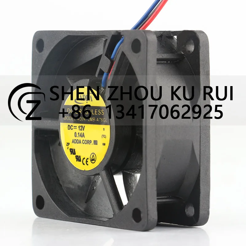 Original ADDA AD0612MB-A76GL/AD0612MS-A70GL 5V 24V 48V DC12V 0.14A AC EC three-wire double bearing inverter ball coolingfan