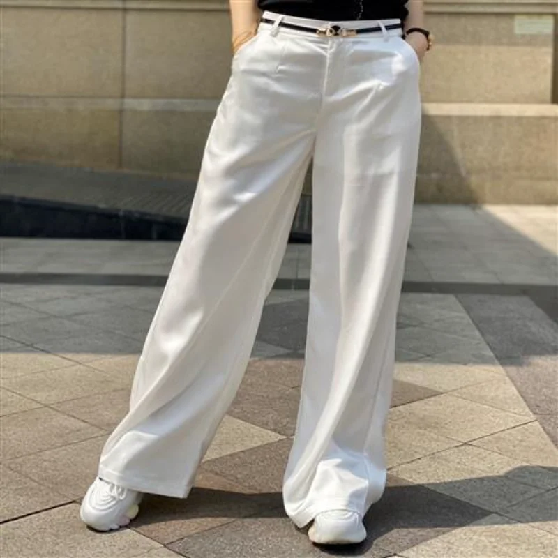 Work Women\'s Tailoring Pants Loose Clothing Office Baggy Trousers for Woman Straight Leg Hippie Original New In Nylon G Harajuku