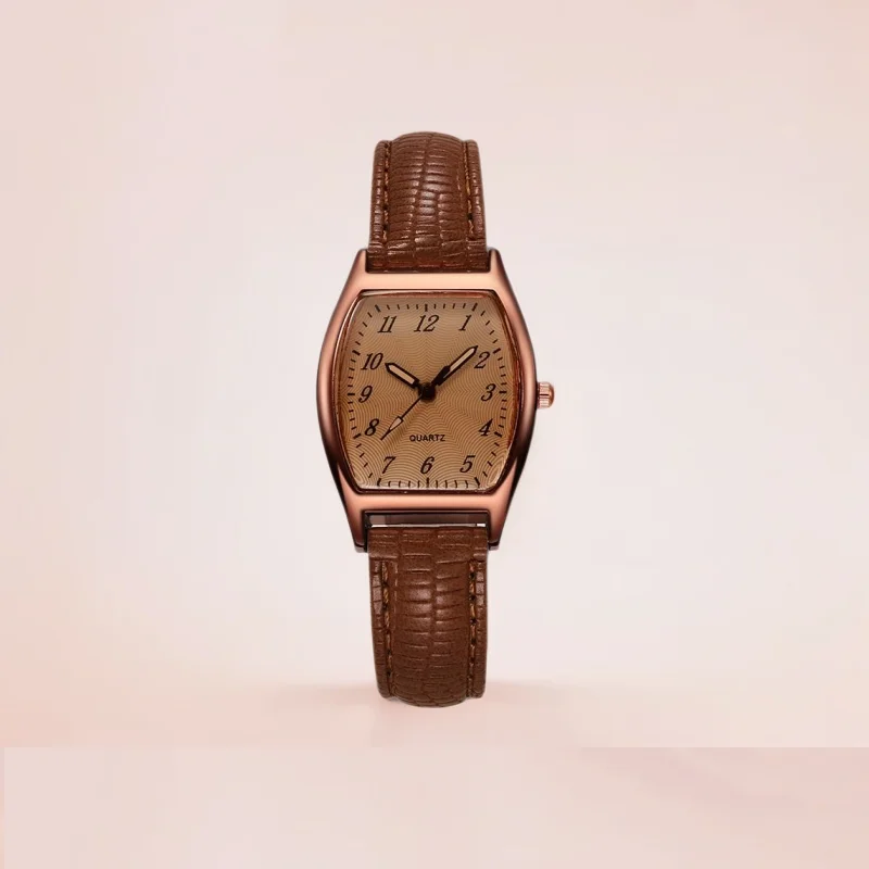 Watch for Women Small Ladies Wristwatches Brown Retro Vintage Leather Bracelet Watch Black Quartz Wristwatches Reloj Mujer