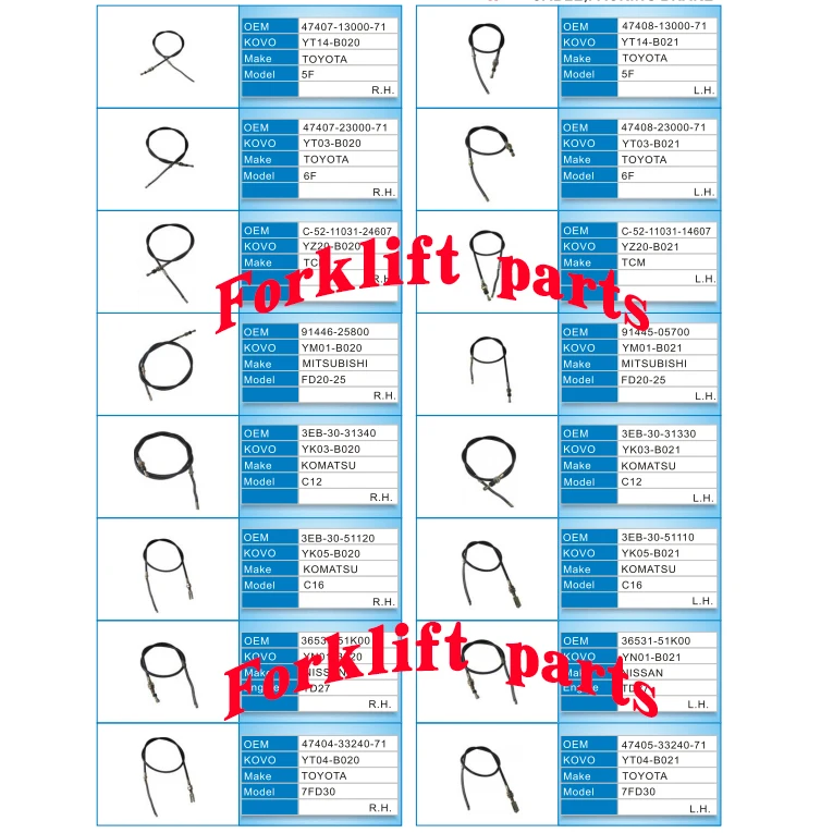 Forklift accessories 8FD10/20/30 handbrake cable brake cable 47404-36601-71