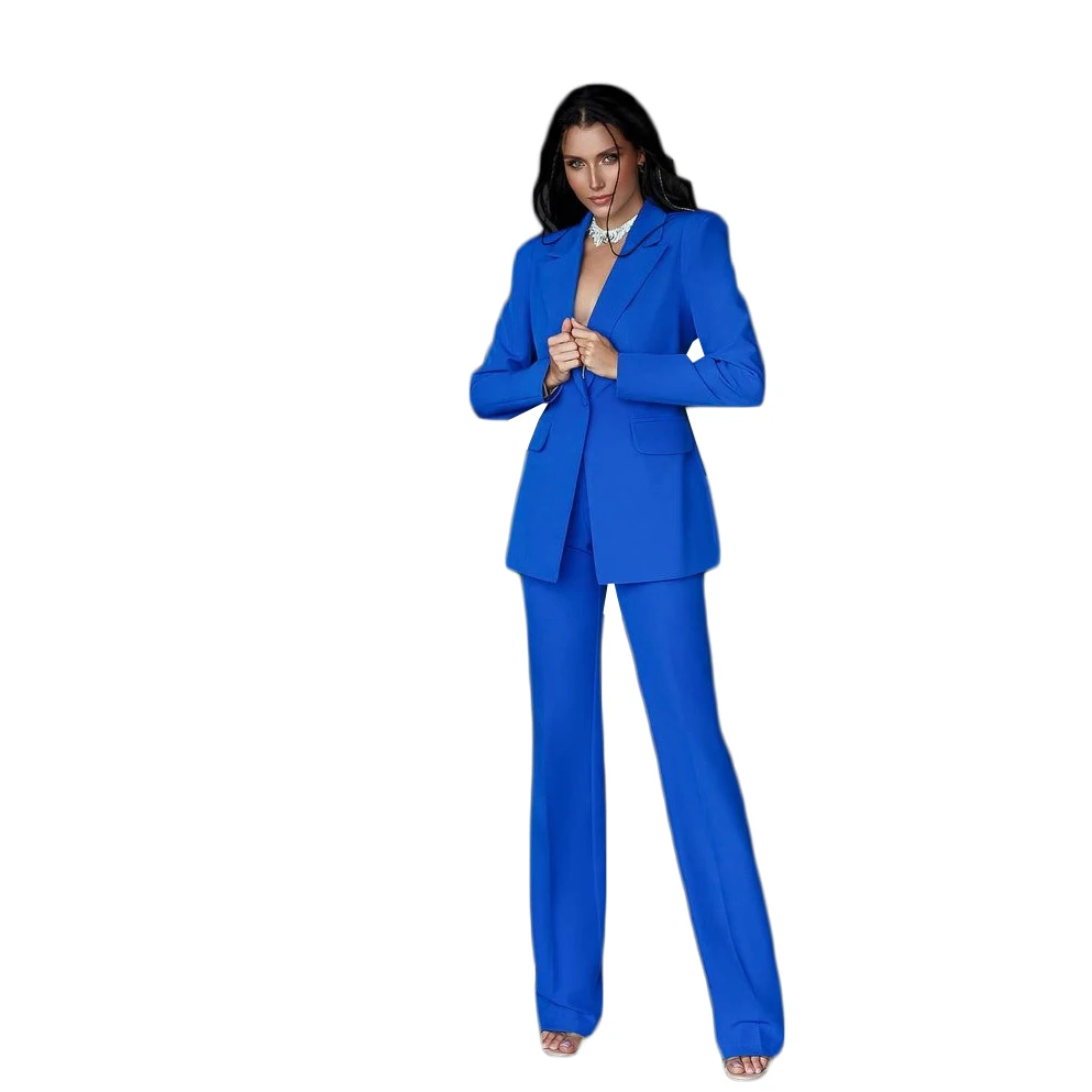 Abiti da donna dal Design elegante completi da ufficio smoking Slim Fit One Button 2 pezzi Blazer + pantaloni abiti da sera da ballo per feste formali