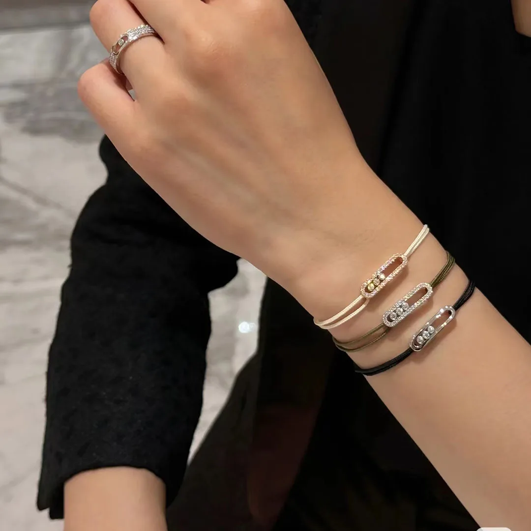 

Модная пара из серебра 925 пробы с романтическим цирконом, регулируемая ручная веревка, юбилейный модный браслет, роскошные классические ювелирные изделия