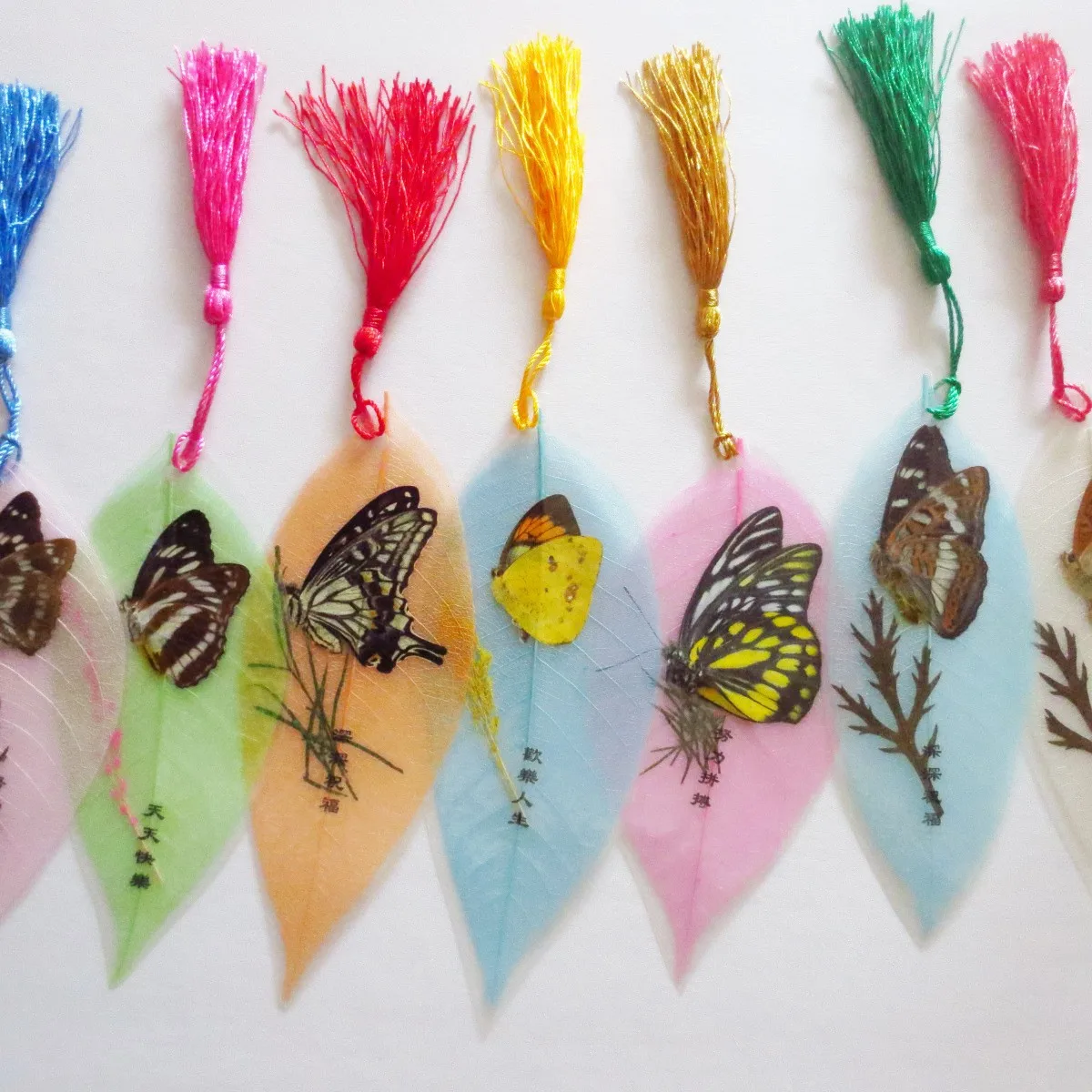 

10pcs Home Decorations, Natural Butterfly Leaf Bookmarks, Office Desk Decorations, Real Butterfly Leaf Artwork