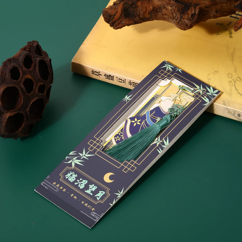 중국 스타일 금속 책갈피 술 펜던트 북 클립, 금속 페이지 마크, 학생 문구 선물, 학교 사무용품 2024