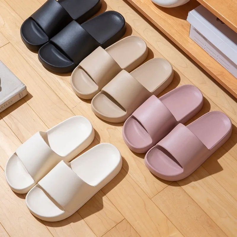 SHAJI Sandales Nuages à Bout Carré pour Femme, Claquettes d'Été à Plateforme Épaisse, Douces et Antidérapantes pour Salle de Bain, Maison, Intérieur et Extérieur