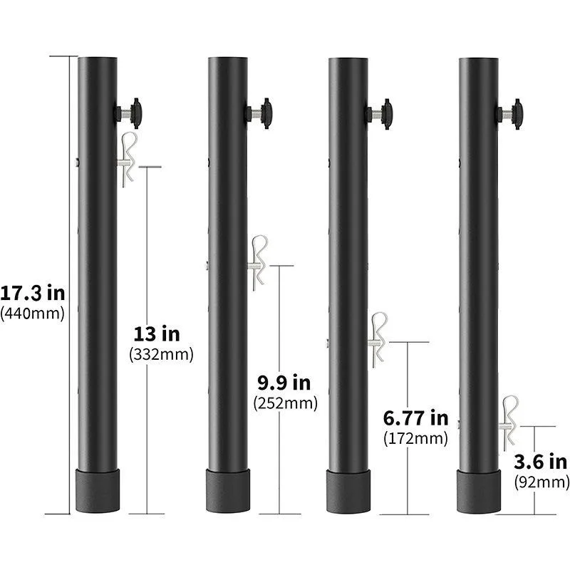 Table leg extender Table height expander Straight or curved leg folding extender