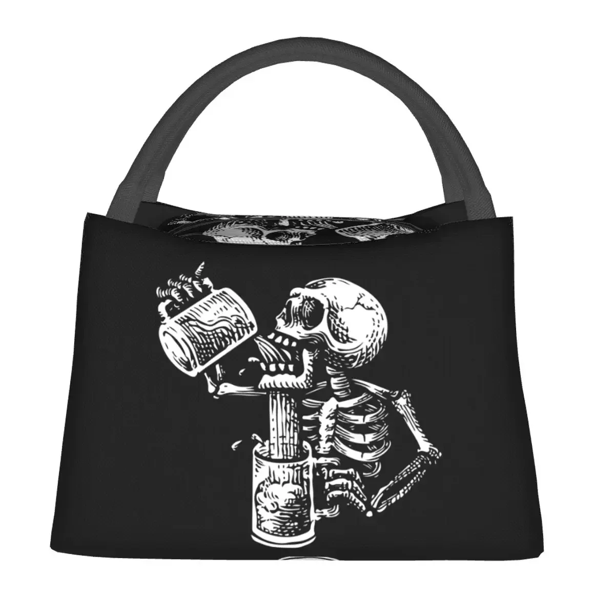 Drunk Skull Lunch Bags Insulated Bento Box Resuable Lunch Tote Picnic Bags Cooler Thermal Bag for Woman Children Work