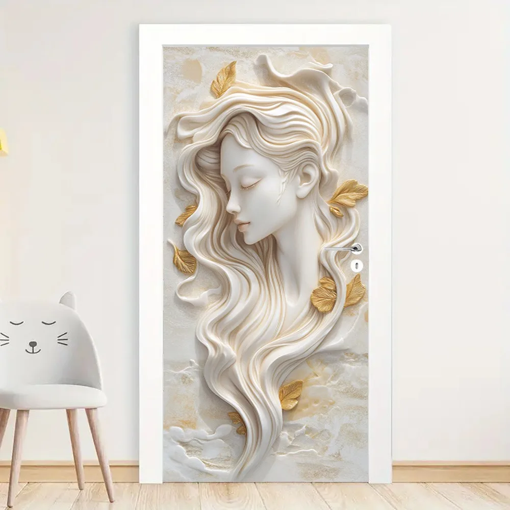 2D flat statue figures Wall Murals PVC Self-Adhesive Wall Stickers Door Sticker Wallpaper Decals Home Decor Poster