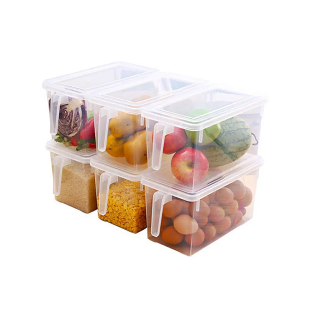 

Food Storage Containers Plastic Fruit Veggie Organizer Fridge Freezer Snack Egg Transparent Stackable