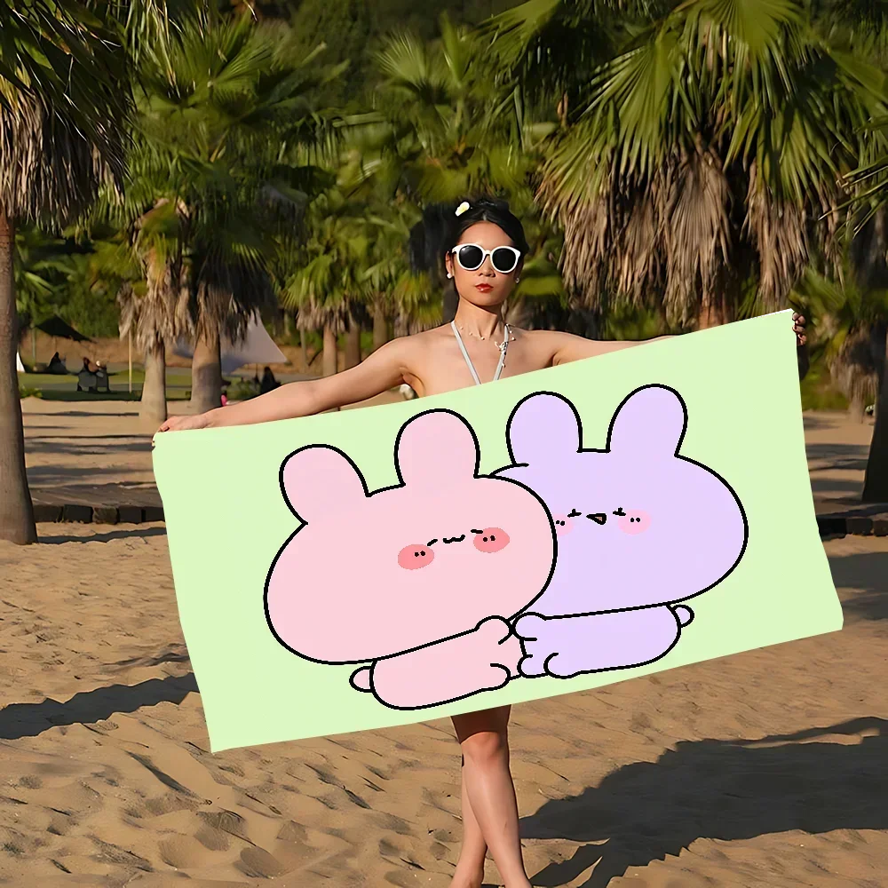 Cartoon A-Asamimichan Cute Beach Towel Colorful Bath Towels Microfiber Quick Dry Custom Sand Free Beach Yoga Spa Gym Pool