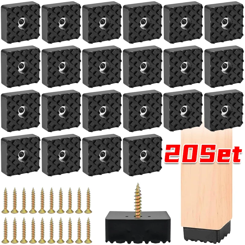 Rubber Base Foot Furniture Pads Buffer Table Chair Leg Cover Floor Protector Pad with Screw Cabinet Bottom Non-slip Gasket