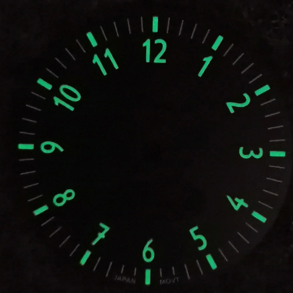 Zegarki tarcza NH35 Dial 28.5mm Log zmodyfikowana tarcza zielona świecąca twarz zegarka zmodyfikowane akcesoria do zegarków dla mechanizmów NH35 NH36