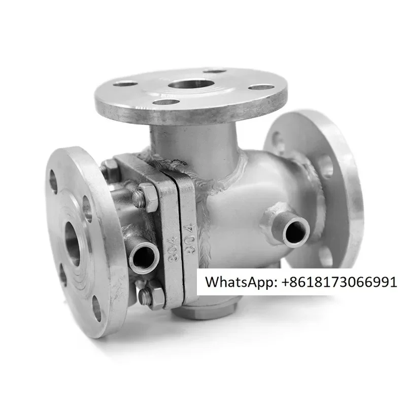 BQ45F-16P insulated jacket three-way ball valve LT type stainless steel 304 flange cast steel soft hard seal high temperature