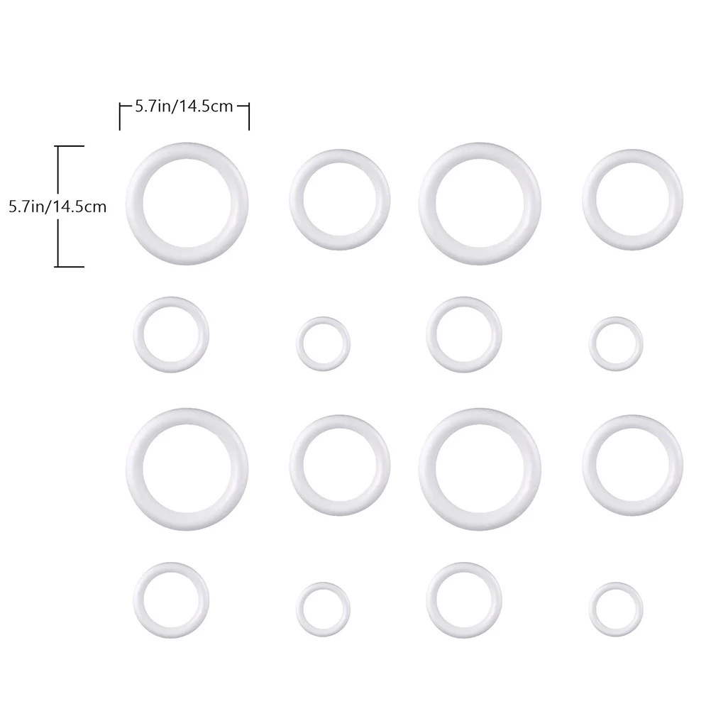 16 قطعة أشكال رغوة الدوائر الحرفية المستديرة Diy بها بنفسك زينة عيد الميلاد الحلي اليدوية المنزل إكليل حفلة حلقة قاعدة الحرفية هوب