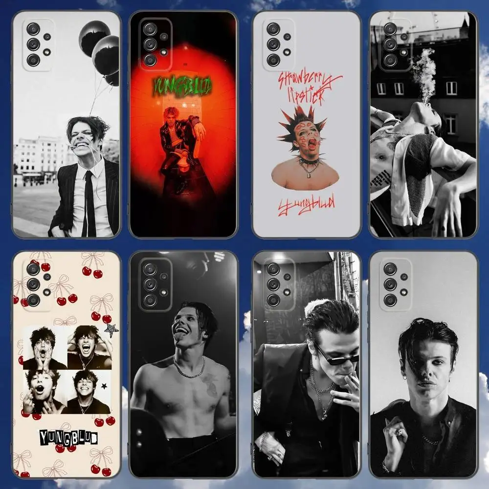 حافظة هاتف Y-Yungblud Singer لهاتف سامسونج جالاكسي A 91,80,73,72,71,53,52,51,22,5G غطاء أسود ناعم مقاوم للصدمات
