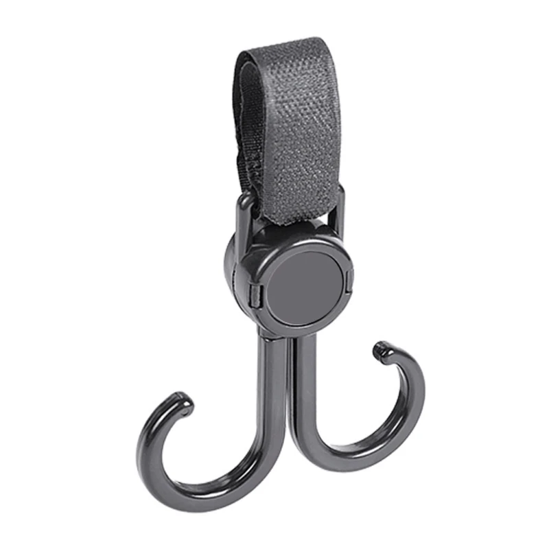 Black 360Degree Rotating Shopping Hooks Baby Stroller Hook Stroller Hanger Hook for Diaper Bag Pushchair Clip