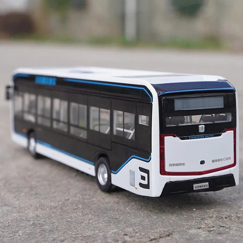 Oryginał dla modelu autobusu Geely Star 1:43 C12E czysty elektryczny 12-metrowy model autobusu miejskiego