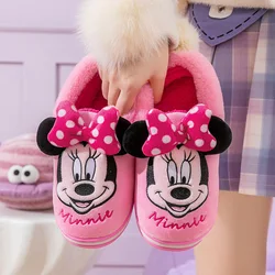 Hildren's Indoor Home Cotton Slippers Boys Girls Cute Cartoon Plush Warm Cotton Shoes for Spring/Winter Disney Kids Casual Shoes