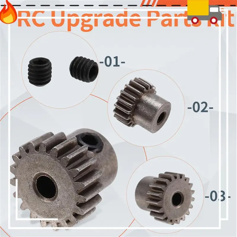 

3PCS 3.175Mm Shaft Steel Pinion Motor Gear 32DP 48DP 64DP M0.6 For 1/10 1/8 RC Car 3650 3660 Accessories 19T