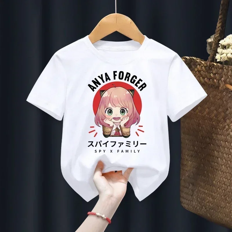 New Spy X Family T-shirt Girls Clothing Tshirt Kids Kawaii Cartoon Anime Anya and Bond Tee-shirt Harajuku Boys Graphic Tee New