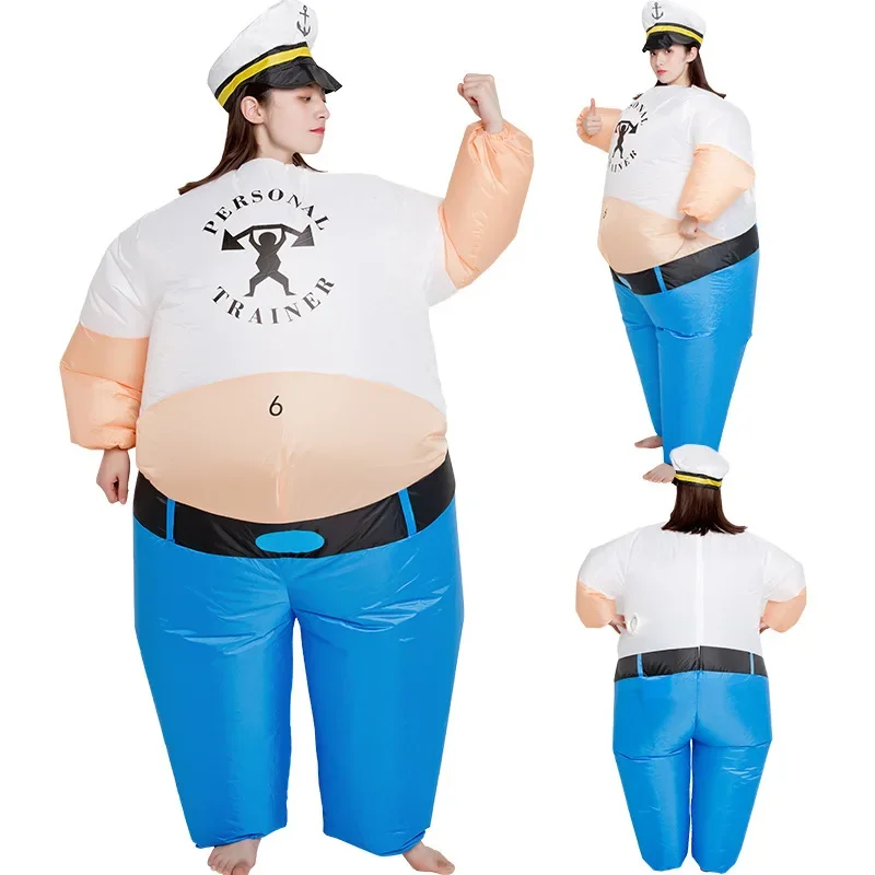 Simbok Fat Man Inflatable Costume Funny Cartoon Doll Clothing Suit Adult Men Women Halloween Carnival Birthday Party