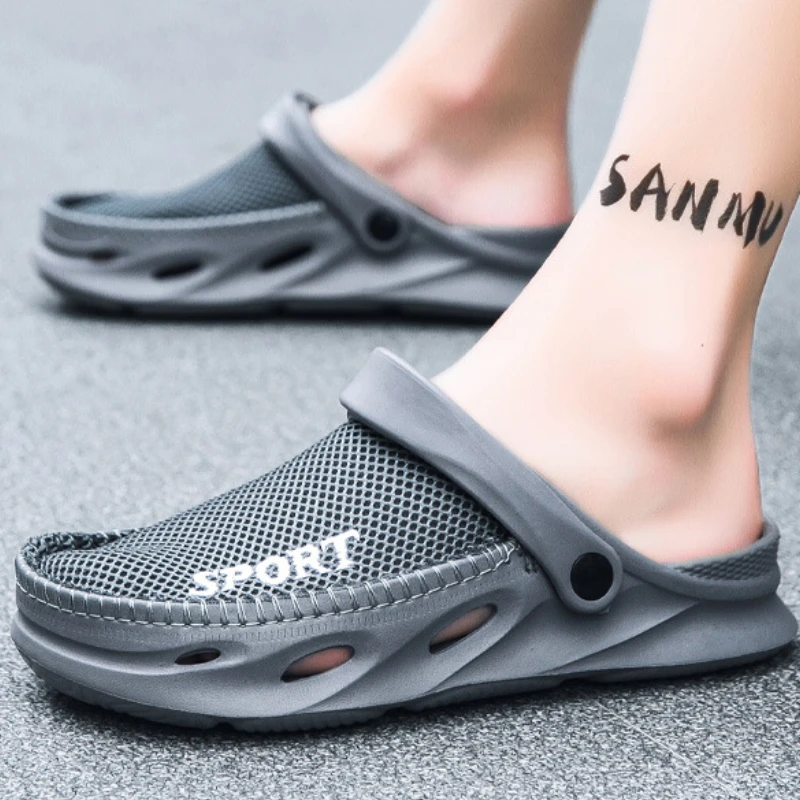 

Мужские тапочки, летние дышащие сетчатые тапочки, легкие сандалии из ЭВА, модные повседневные спортивные сандалии для мужчин, пляжные сандалии, шлепанцы