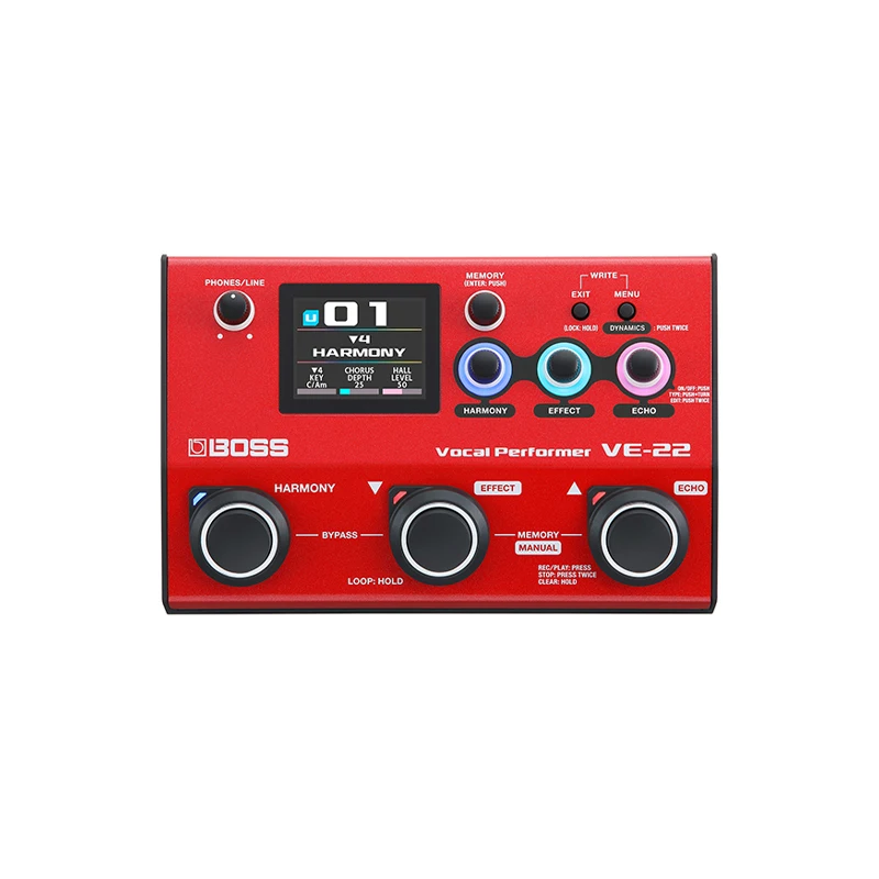 BOSS Vocal Effects and Looper Pedal VE-22 Multi-Effect Vocal