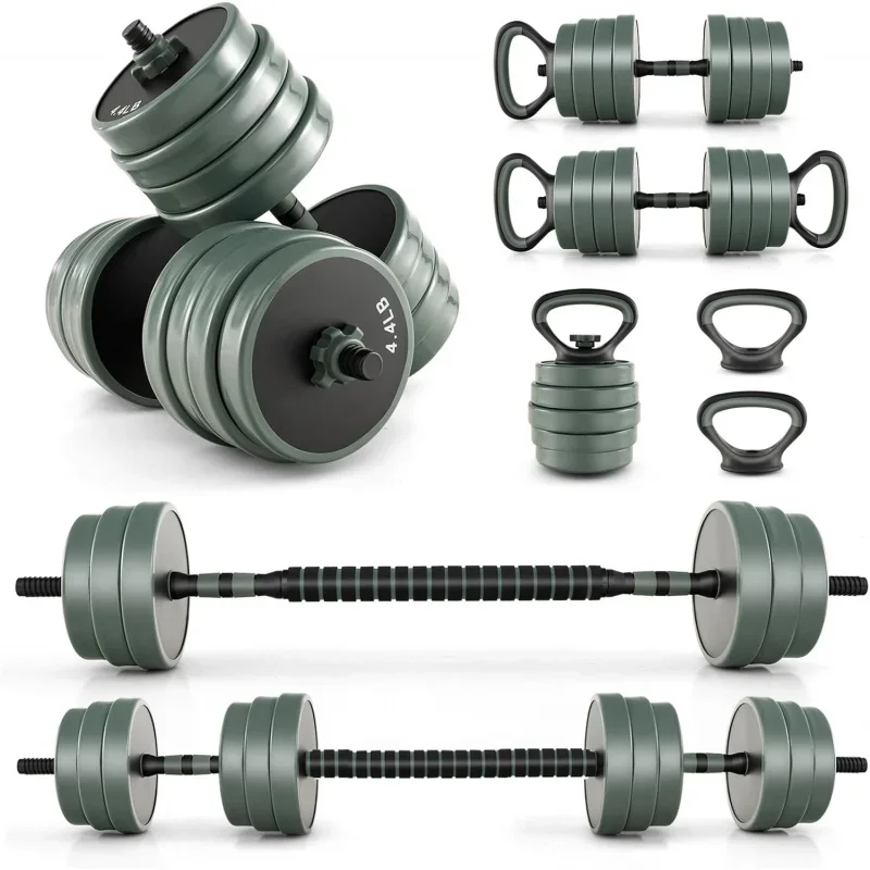 

GYMAX Adjustable Dumbbell ,4 In 1 Free Weight Set With Connector,92/47 LBS Used As Dumbbells,Barbells,Kettlebells,Push Up S