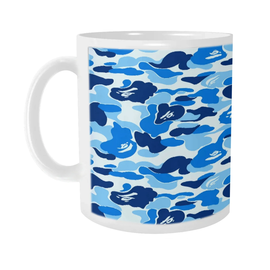 

Elegant Blue Bape Camo Wallpaper Ceramics Coffee Mug Cute Gamer Birthday Gift Back To School Mug