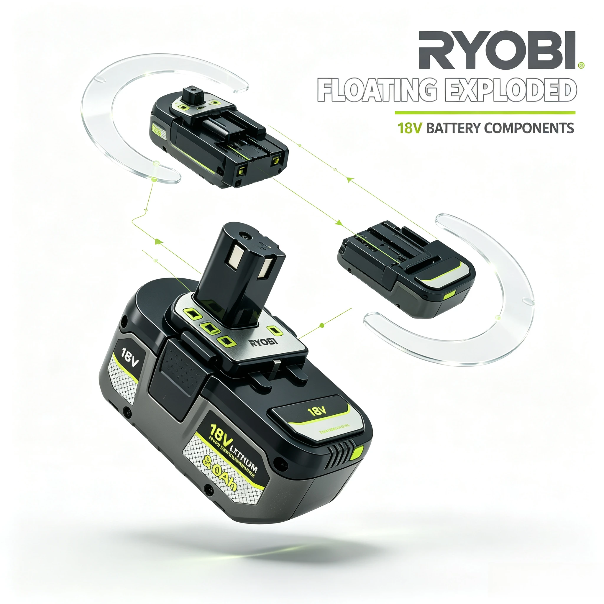 RYOBI One+ 18V 4.0Ah 6.0Ah 8.0Ah lithium battery,RB18L60 RB18L80 Replacement Battery Fit Concrete Vibrator For Construction Work