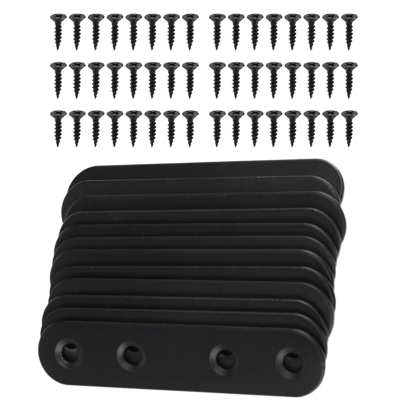 12 قطعة من الأقواس المستقيمة المصنوعة من الفولاذ المقاوم للصدأ، دعامة معدنية مسطحة، لوحة إصلاح مع مسامير للخشب