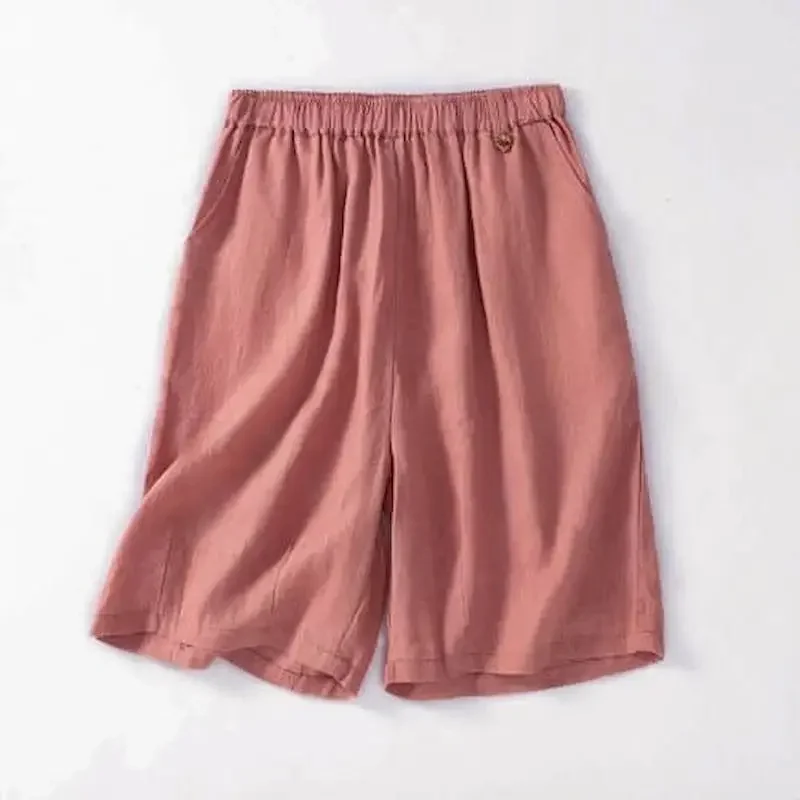 

Pop Solid A-line Shorts Women Summer Sale Korean Style Casual Five Point Pants Minimalism Elastic Waist Streetwear Women Clothin