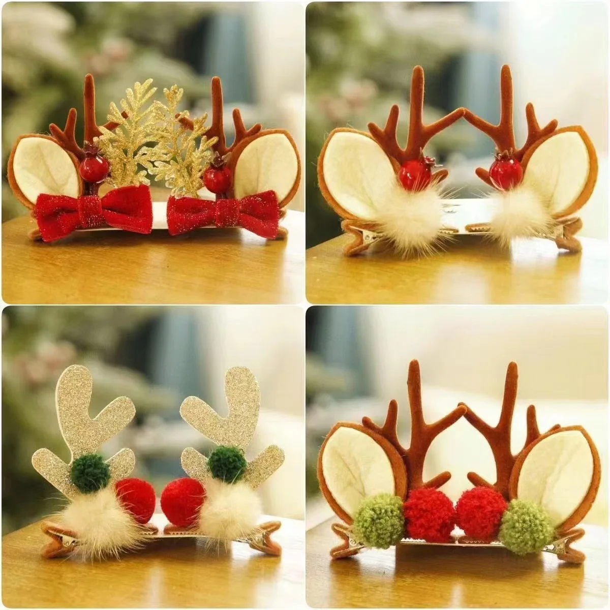 

Christmas Hairpin New Product Deer Horn Hairpin Cute Deer Horn Jewelry Headwear Pair Clip Festival Deer Hair Accessories