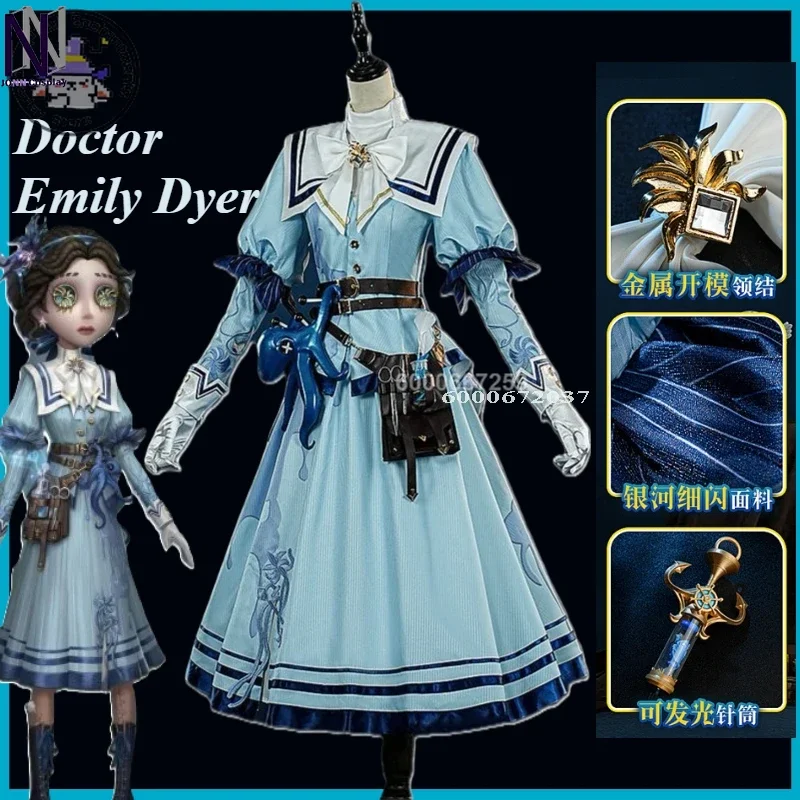 Game Identity V Emily Dyer Doctor Cosplay Costume  Preserved Flower Skin Sweet Dress Halloween Carnival Party Role Play Clothing