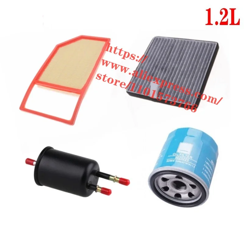 4pcs/set Filter Set for 15-19 Wuling Rongguang V 1.2L Air，Oil，Cabin，Fule Filter