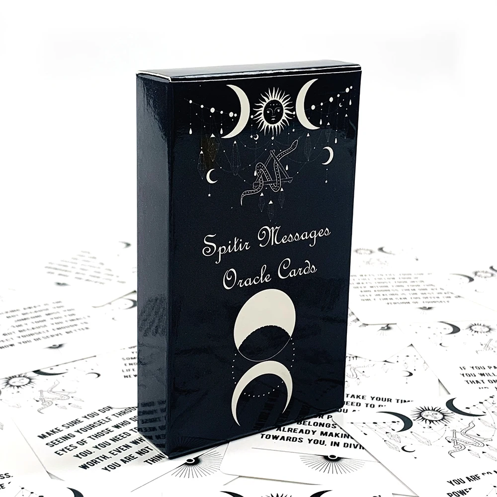 Spirit Messages Oracle Cards 54 Card Moon & Spirit Themed Deck Mysterious Divination Cards Game, Perfect for Intuitive Guidance