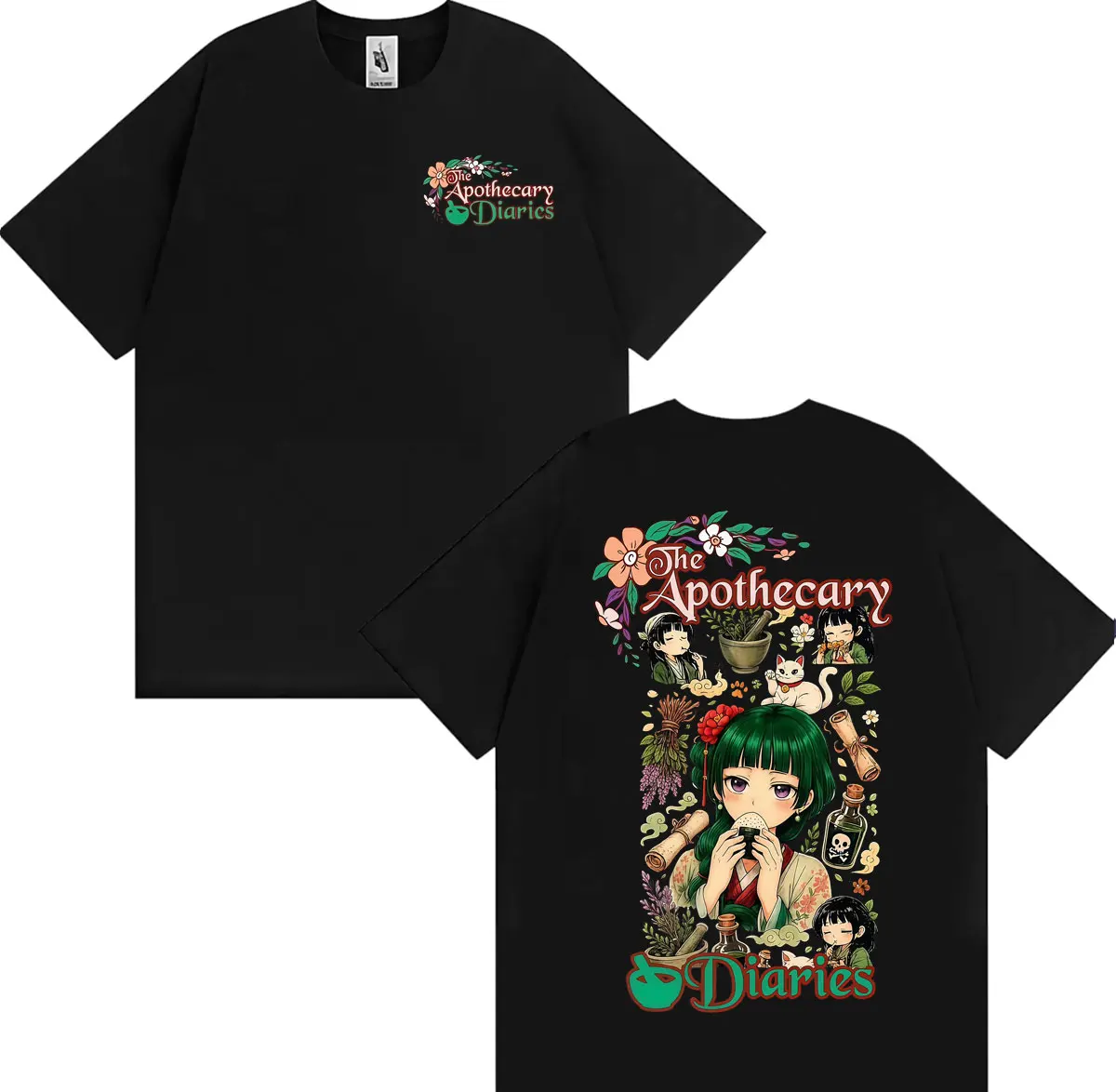 Anime The Apothecary Diaries Maomao Graphic T-shirt Men Women Retro Fashion Cute Kawaii T-shirts Summer Tops 100% Cotton T Shirt