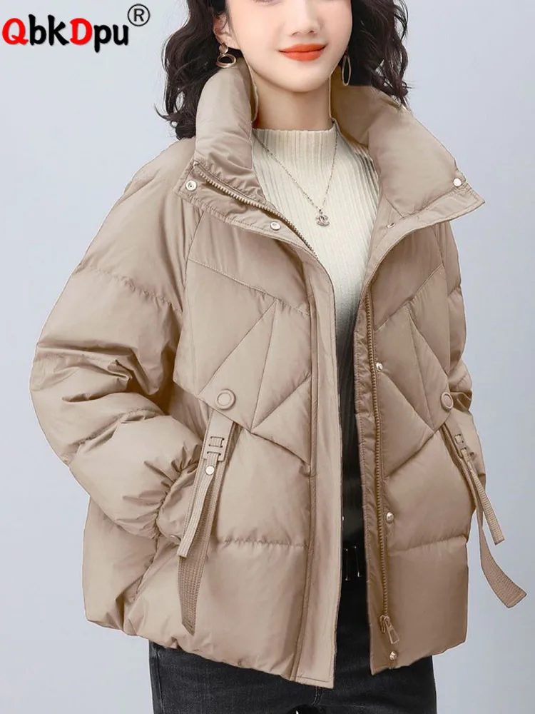

Winter Warm Loose Thicken Outerwears Women Casual Detachable Hood Down Cotton Jackets Korean Zipper Single Breasted Chaquetas