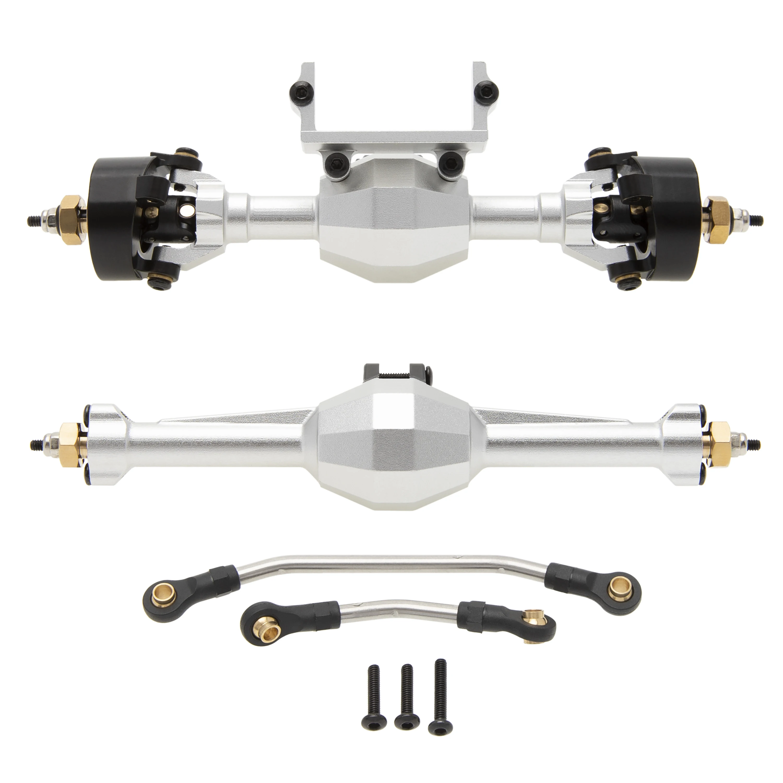 MEUS Racing Isokinetic 3-Section CVD Front and Rear Axles Maximum Steering Angle 52° For FMS FCX24  FCX18 LC80 Upgrade Brass Par