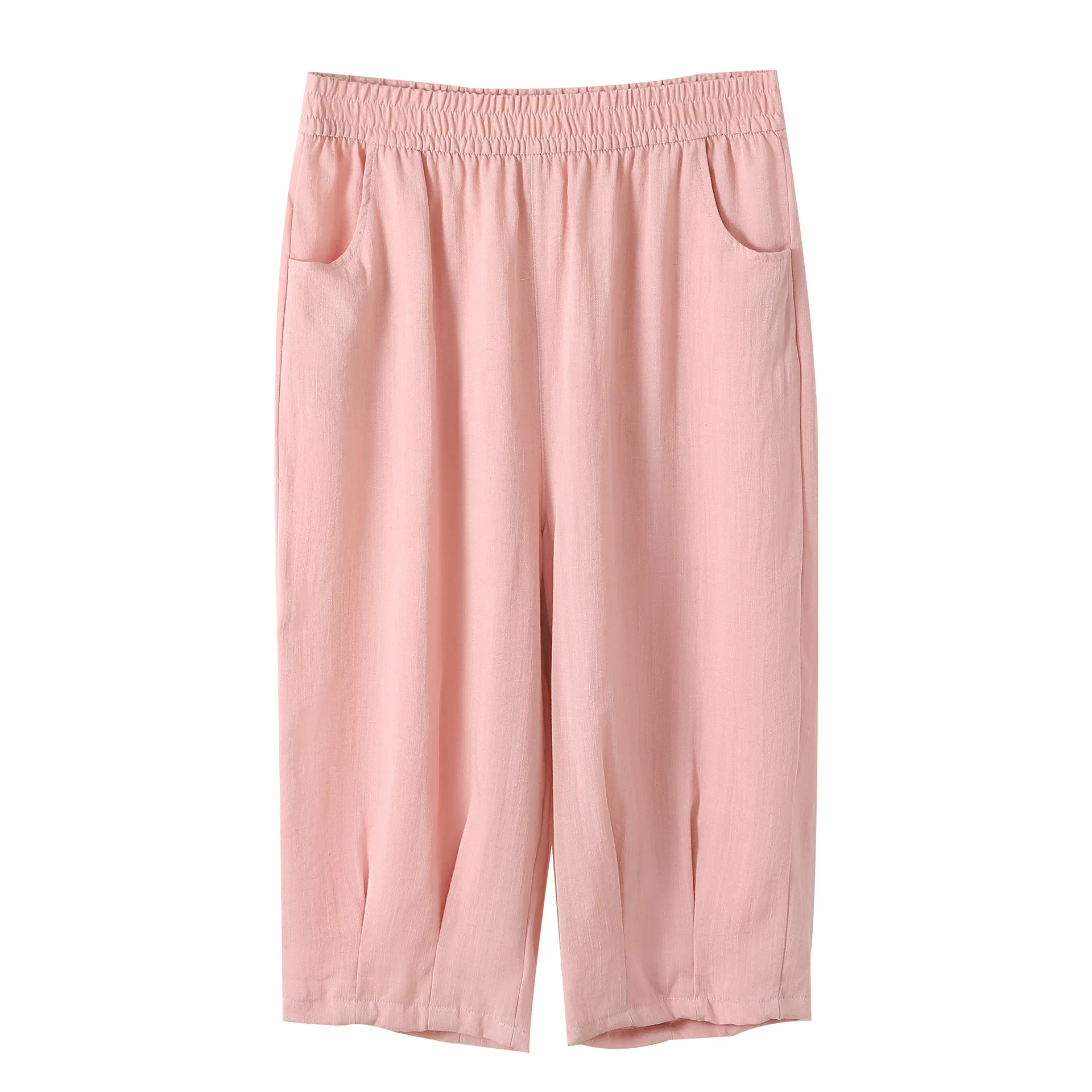 

Pants for Women Linen wide-leg capri Pants Thin Loose High Waist Leggings Plus Size 4XL Lady's Harem Trousers