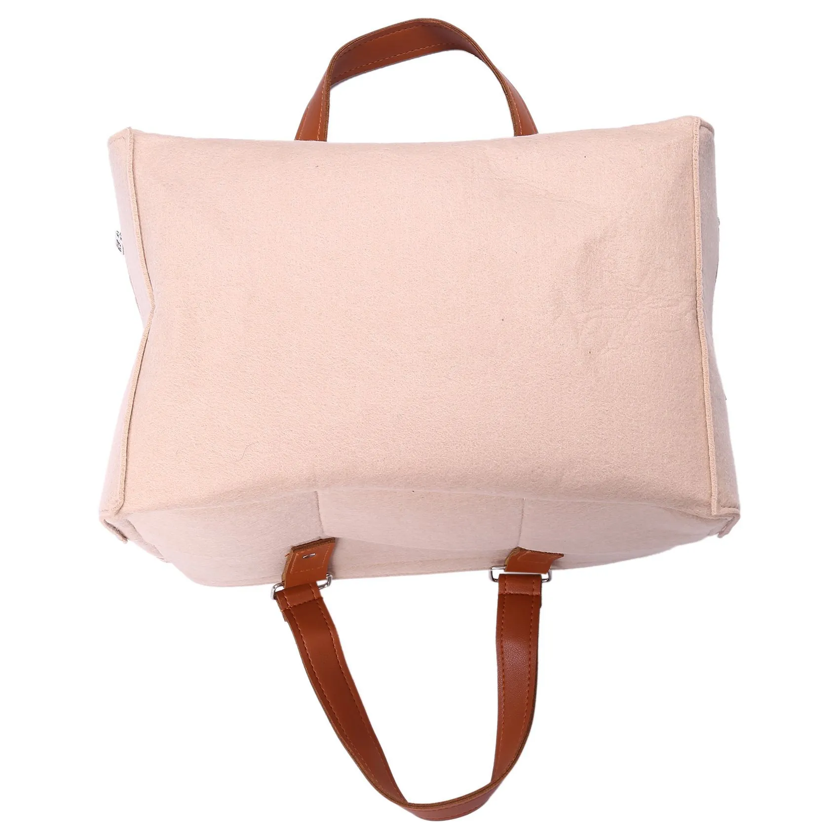 XX-2X Keranjang Penyimpanan Popok Bayi, Tas Keranjang Ramah Lingkungan dari Bahan Felt dengan Kompartemen yang Dapat Disesuaikan, Pegangan Kulit