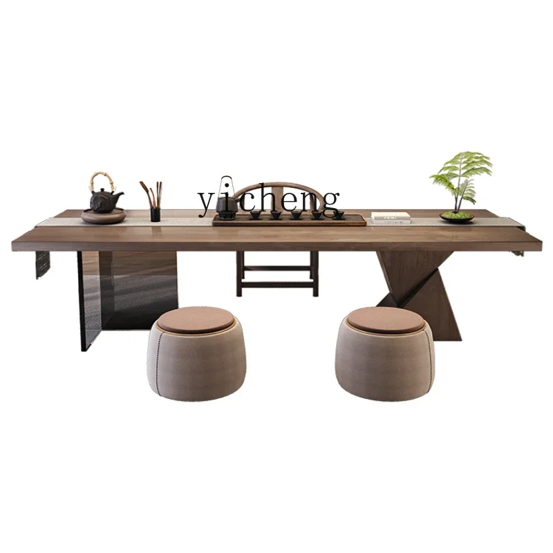 XL log large board tea table and chair combination household tea table acrylic tea table